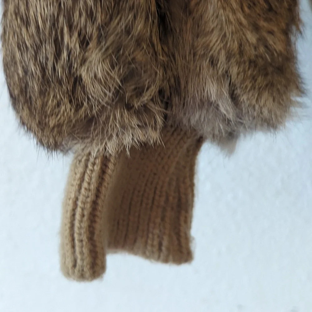 Vintage fox fur bomber cropped Italy jacket coat - Picture 4 of 8